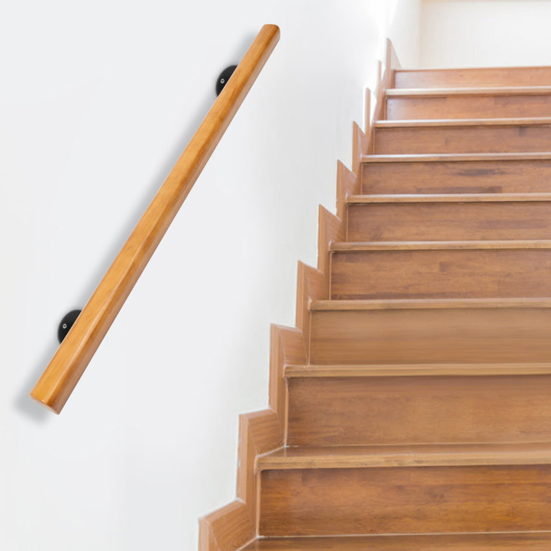 Wood Non-Slip Stair Handrails, 48.03" W x 2.4" H x 1.97" D