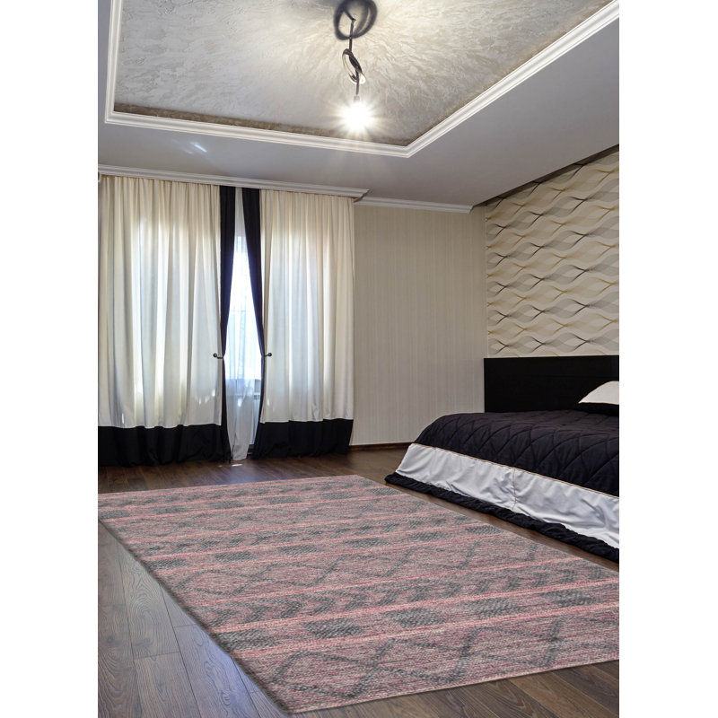 Tapis gris nouvel âge en laine 4 pi 11 po x 8 pi 2 po Iagulli