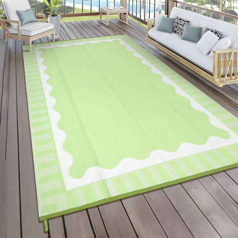Outdoor Rug Waterproof Modern Plastic Straw Rugs, Camping Rugs for Outside Your RV, Bordered Minimalist Reversible Patio Rug for Backyard, Deck