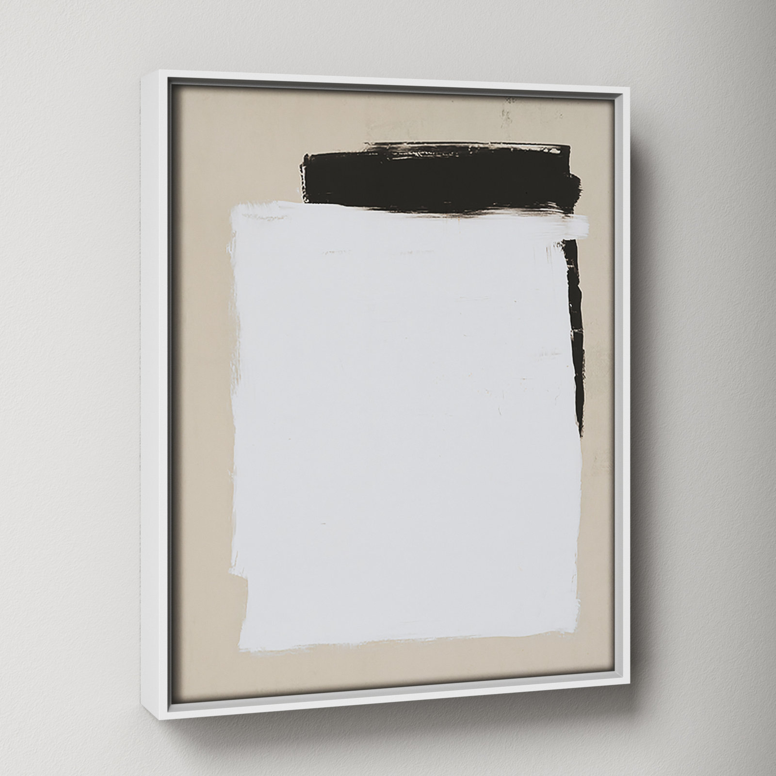 Two Mirrors, 15.5" H x 12.5" W, Framed Canvas, White