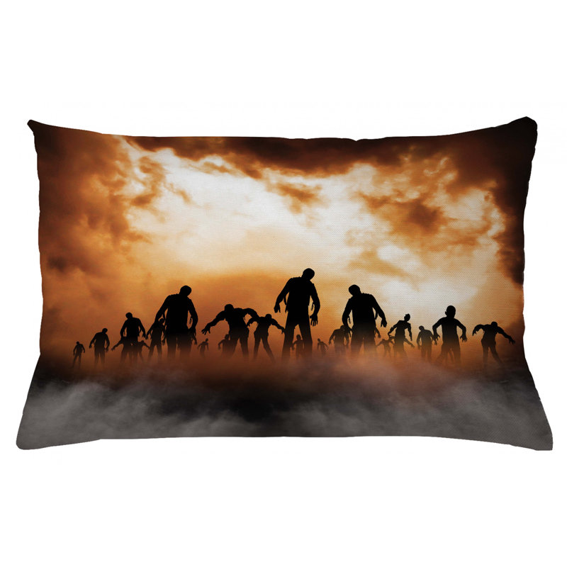 Housse de coussin lombaire intérieur/extérieur halloween, 16 po x 26 po