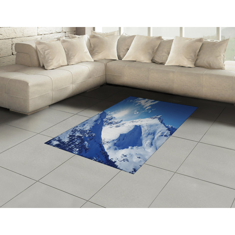 Tapis décoratif blanc à haute densité en fibres longues d'hiver, Rectangle— 4 pi x 5 pi 8 po