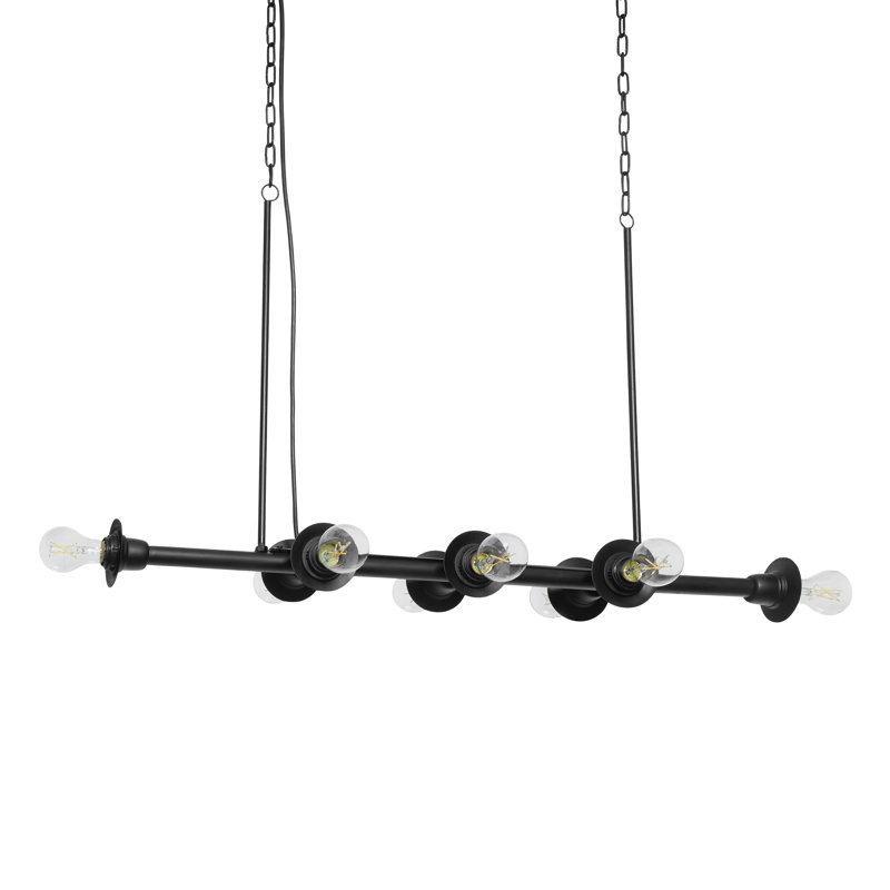 Lustre industriel en métal noir 48 lumières L 48 "