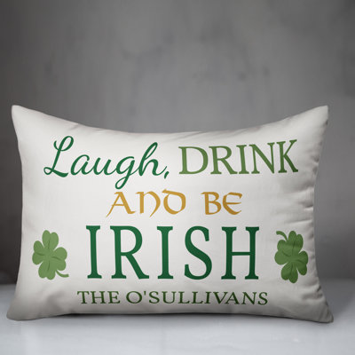  Laugh, Drink and Be Irish Rectangular Pillow Cover & Insert