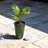 Large Plastic Planters With Drainage Hole, Set Of 2 Hammered Texture Green Glossy Finish, Tall Round Decorative Flower Pots For Indoor And Outdoor Use