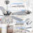 Silas 52" Reversible Crystal Caged Ceiling Fan with Light Kit and Remote-632002932