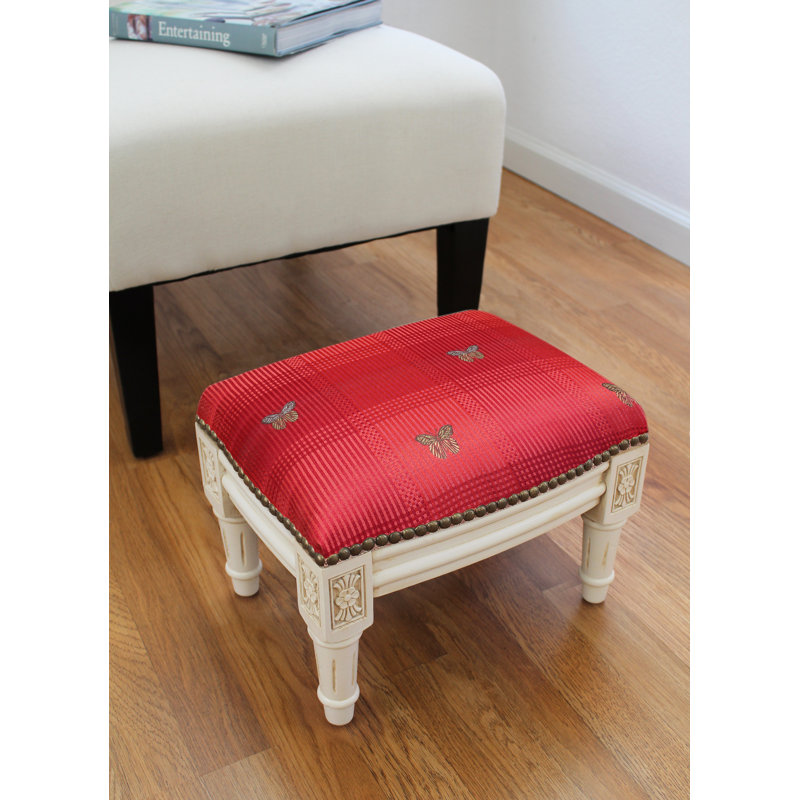 Lynmouth Upholstered Ottoman, Red