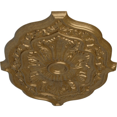Médaillon de plafond Endurathane Pesaro, l 36 po x H 26 po x P 1 1/2 po, finition or pâle peinte à la main