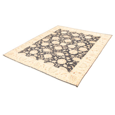 Tapis unique en laine noué à la main de style années 1990 de 9 pi 1 po x 10 pi 11 po Gulya