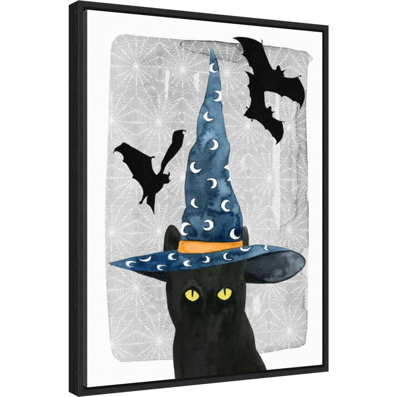 «Black Cat II» par Grace Popp - cadre flottant, impression sur toile