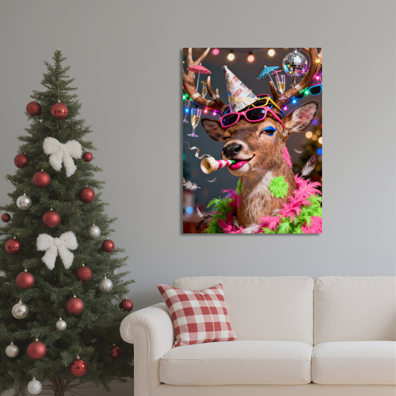 Art mural sur toile, fête des cerfs, H 36 po x l 24 po
