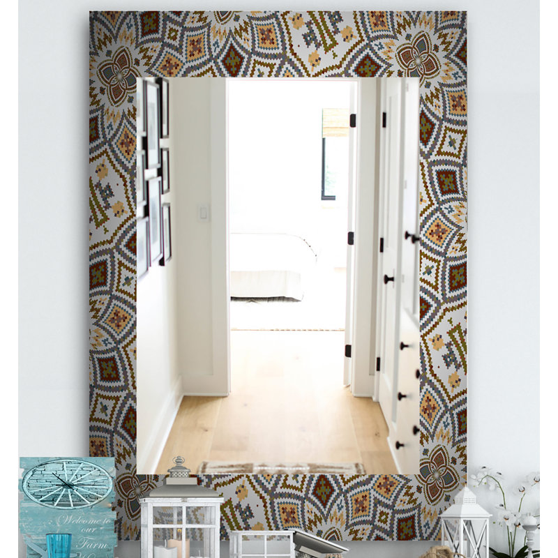 Miroir mural en mosaïque arabe, H 39,4 po x l 29,5 po