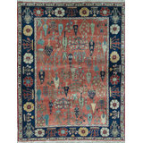 Hand-Knotted High-Quality Orange Area Rug
