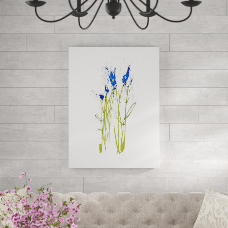 Gestural Florals II par Paul Ngo - impression, H 32 po x l 24 po, Couche de verre