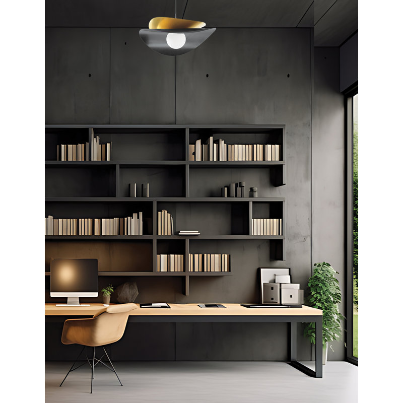 Paven LED Pendant, Matte Black/Aged Brass, Matte Black