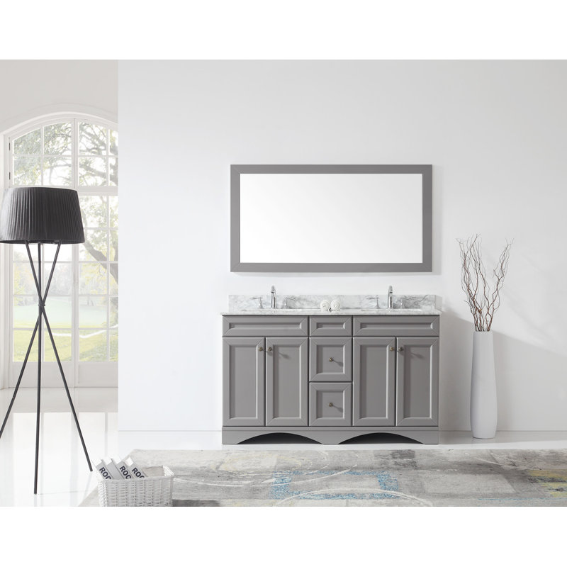 Base de meuble-lavabo double 60 po Rinard, Gris