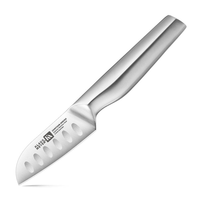 Couteau Santoku de 3 po Klaus Meyer Contour (avec mise à la terre creuse)