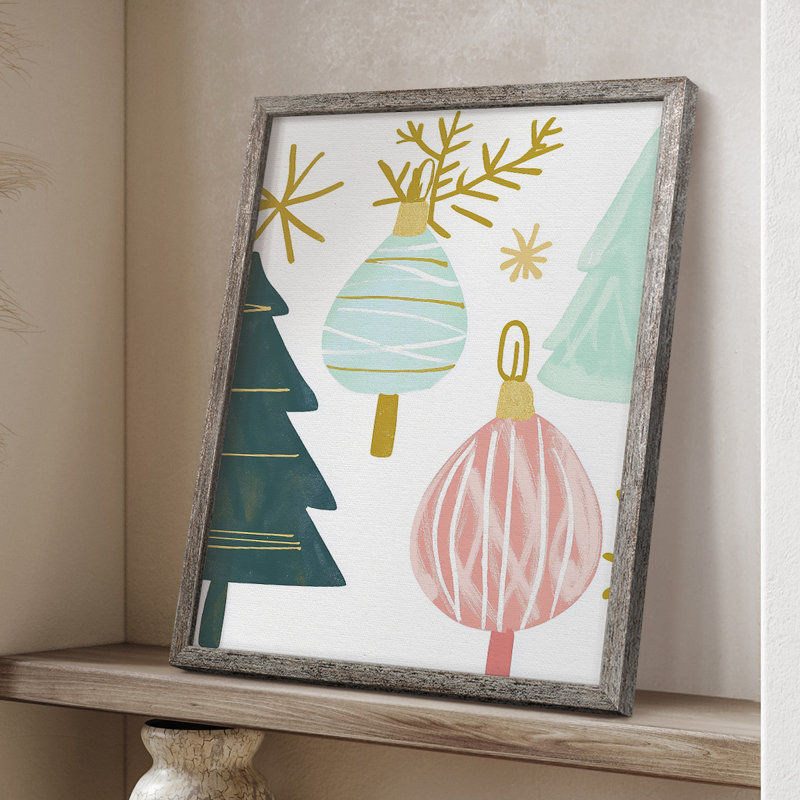 «Christmas Holiday Art CCLXVII», reproduction d'art encadrée - bois massif