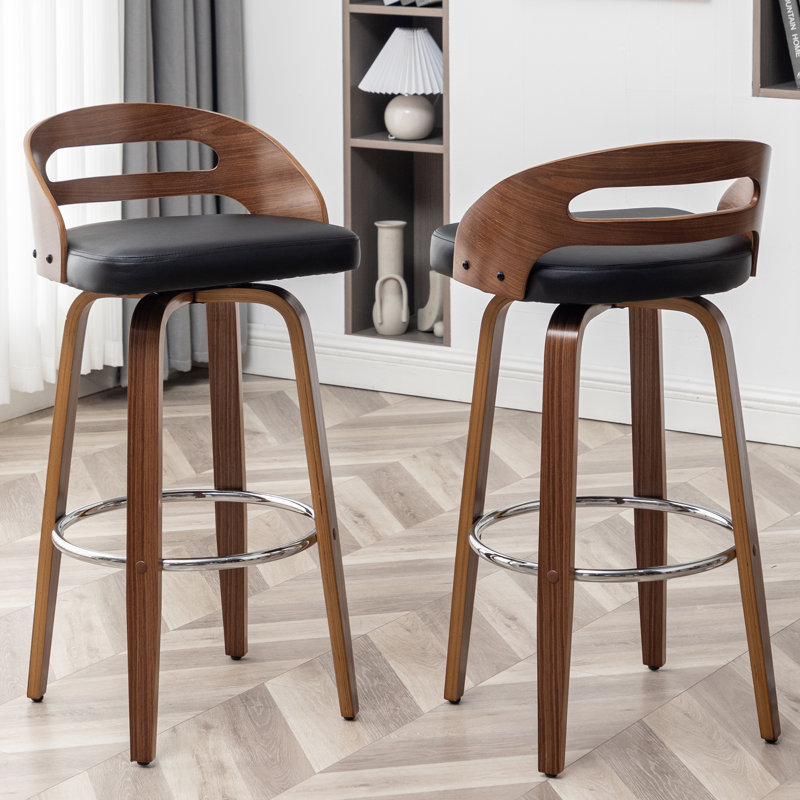 Mahtab Swivel Bar Stool, Black, Bar Stool (76cm Seat Height)