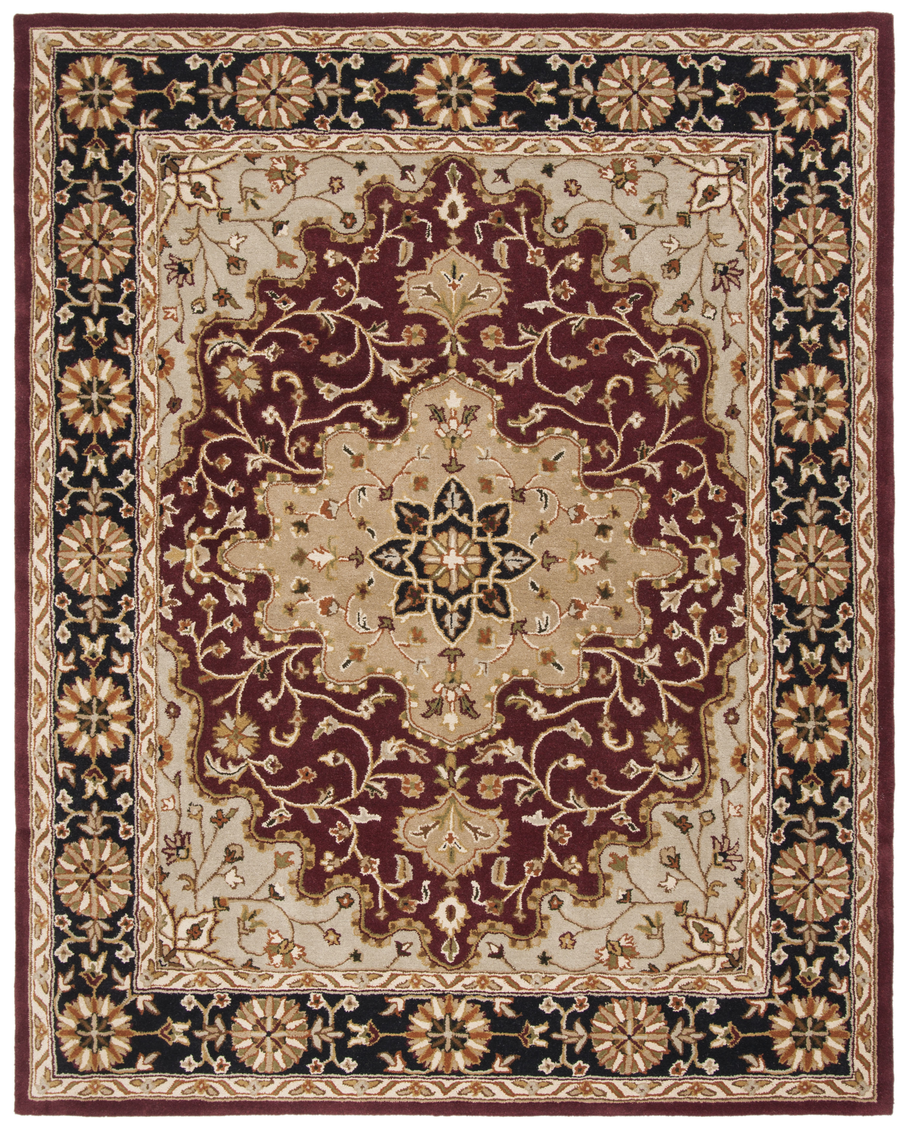 Astoria Grand Balthrop Oriental Handmade Tufted Wool Red/Black Area Rug ...