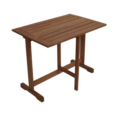 Riesner Rectangular Eucalyptus Solid Wood Outdoor Bistro Table - 90 cm W 60 cm D