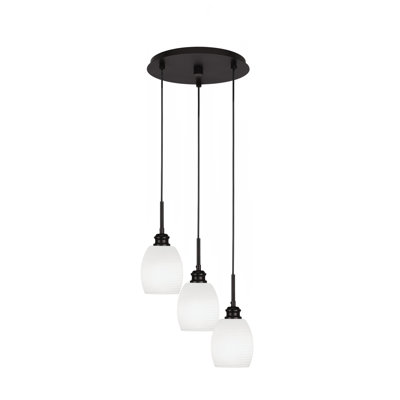 Luminaire suspendu grappe 3 lumières avec verre 5 po Edge