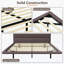 Structure de lit flottante avec lumière DEL, lit plateforme moderne en similicuir, aucun sommier requis-274250264-274250266