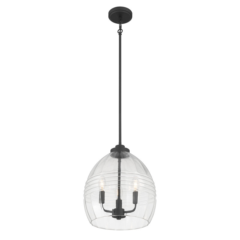 Luminaire suspendu 3 lumières Miravelle, Noir mat