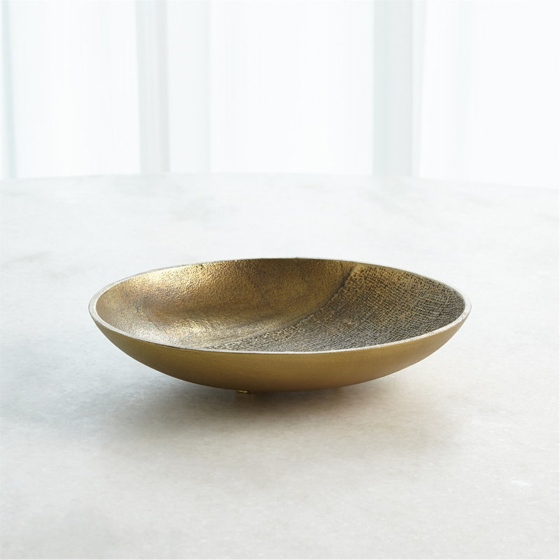 Linen Round Tray-Brass-Sm