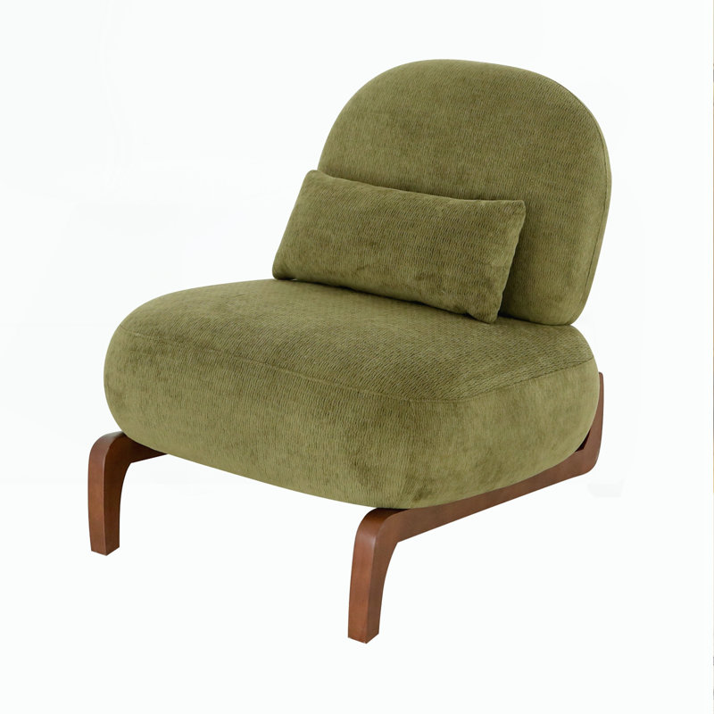 Chaise d'appoint avec pieds en bois massif, Vert