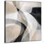 Extra Large Wall Art Fabric Print - Modern Abstract Interlocking Curves in Neutral Black Beige and Grey Tones for Living Room or Bedroom - "Frame Assembly Required (Unfinished Frame)"-130767837