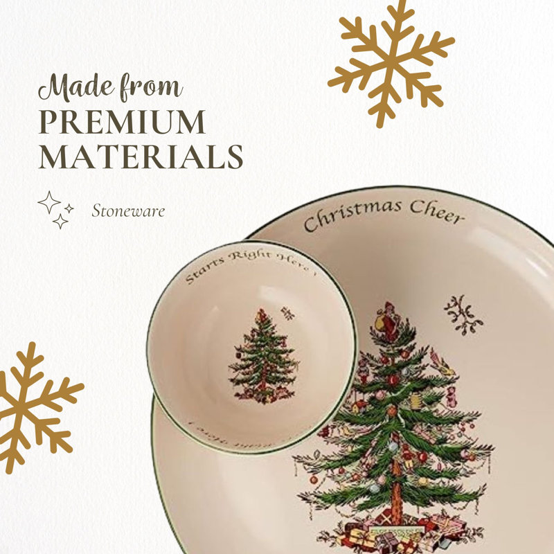 Spode Christmas Tree Chip and Dip Platter