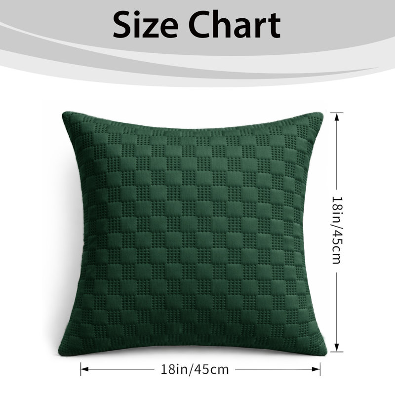 Aspire Homeware Embossed Square Velvet Cushion Covers, Pack of 2, EMERALD