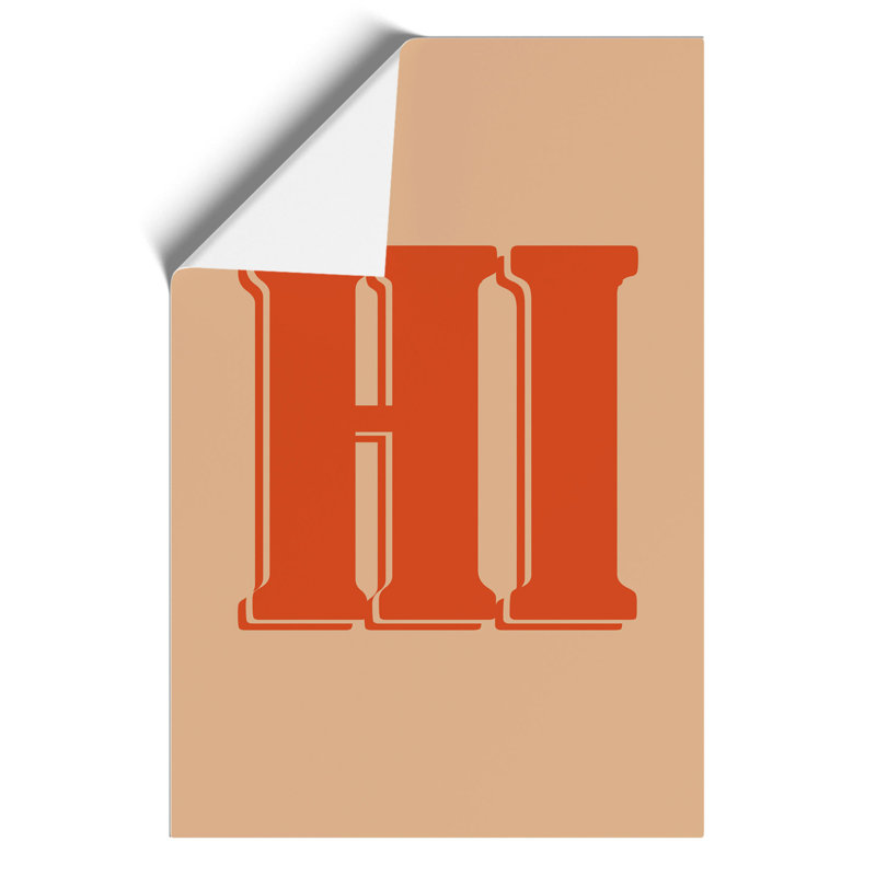 Hi - Frameless Print, 42cm H x 30cm W x 0.1cm D