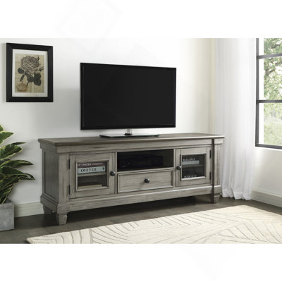1Pc TV Stand With Drawer Storage Cabinets Wooden Living Room Furniture, Coffee And Antique Gray Finish TV Console Table