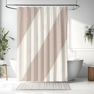 Rideau de douche avec tapis de bain