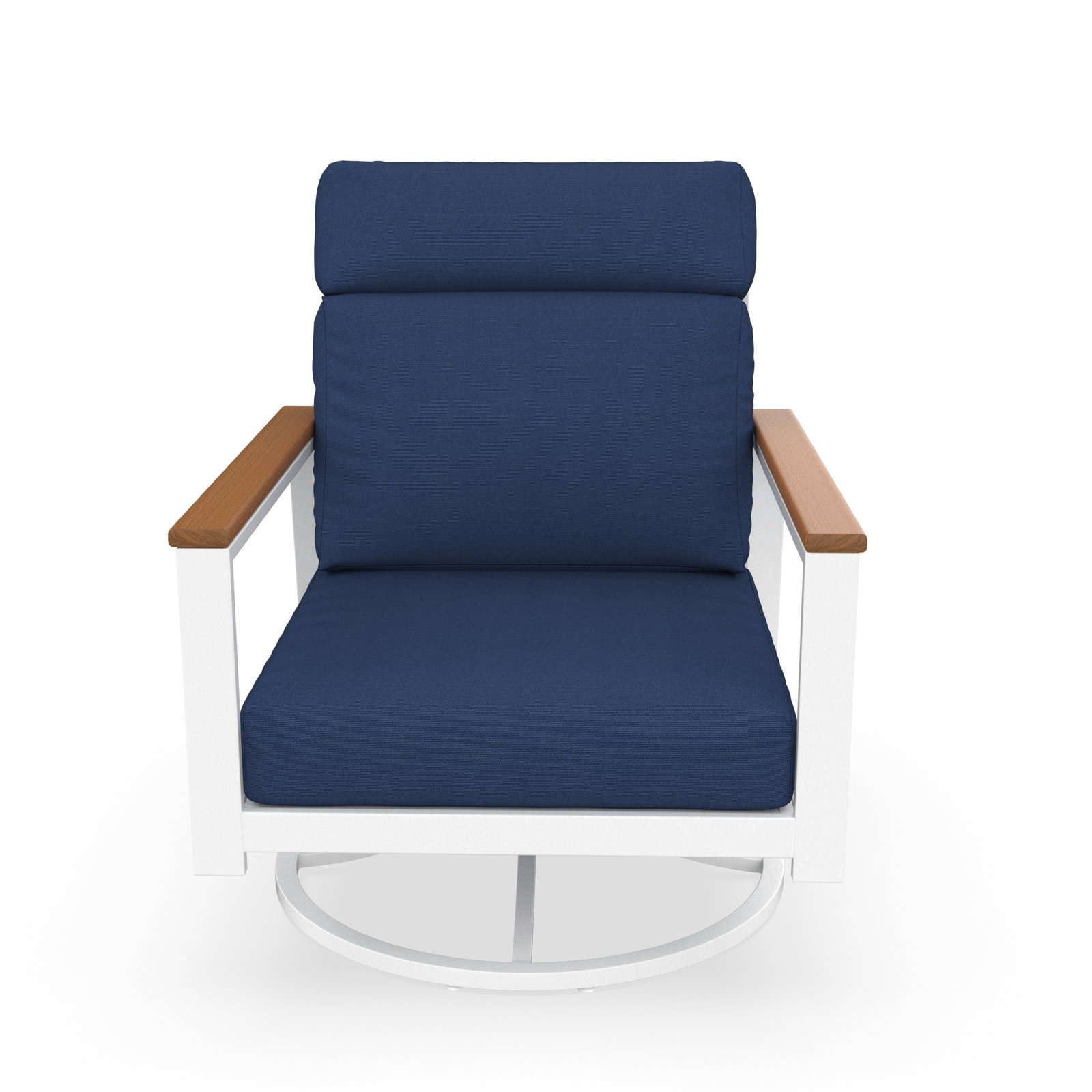 Townsend Sunbrella® Swivel Patio Lounge Chair, Brown, Canvas Navy