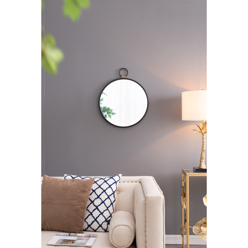 Miroir à cadre noir 24 po x 27 po - Accent moderne pour le salon, la chambre à coucher, le vestibule, le vestibule, qui réfléchit pour agrandir le mur de l'espace de la pièce avec une option de décoration minimaliste qui augmente la luminosité
