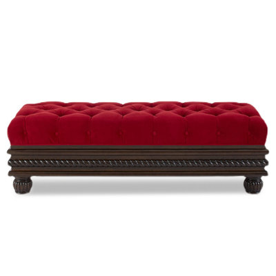 Repose-pieds en velours avec rangement Vintage