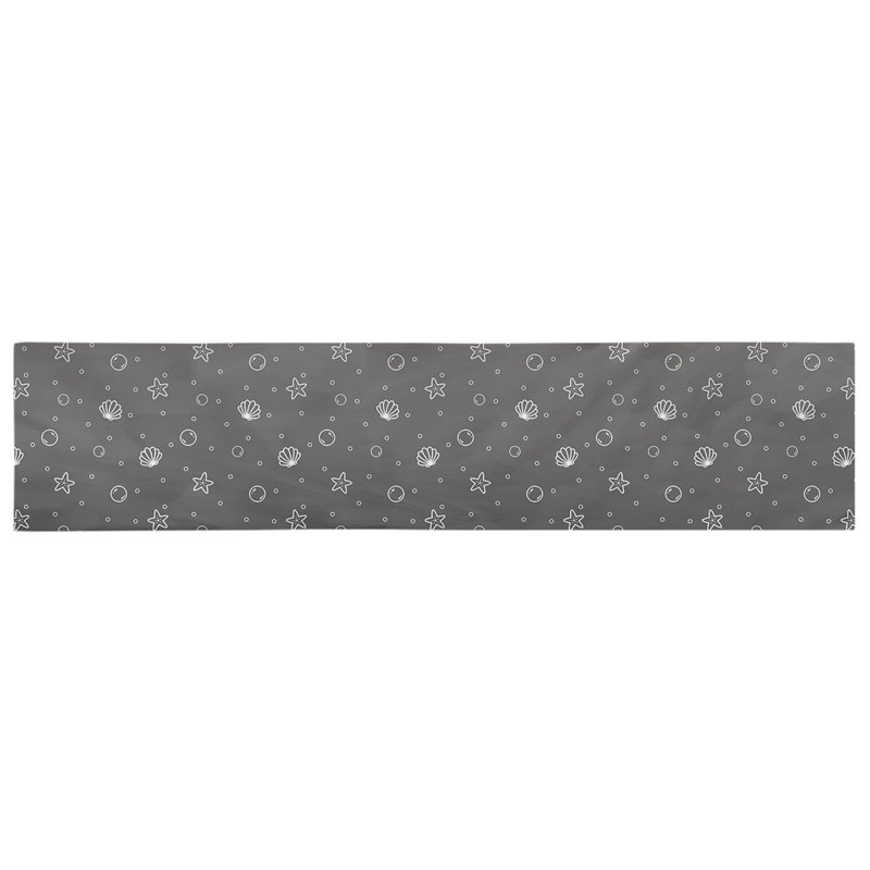 Chemin de table géométrique avicia, 72 po x 16 po, Noir, Polyester
