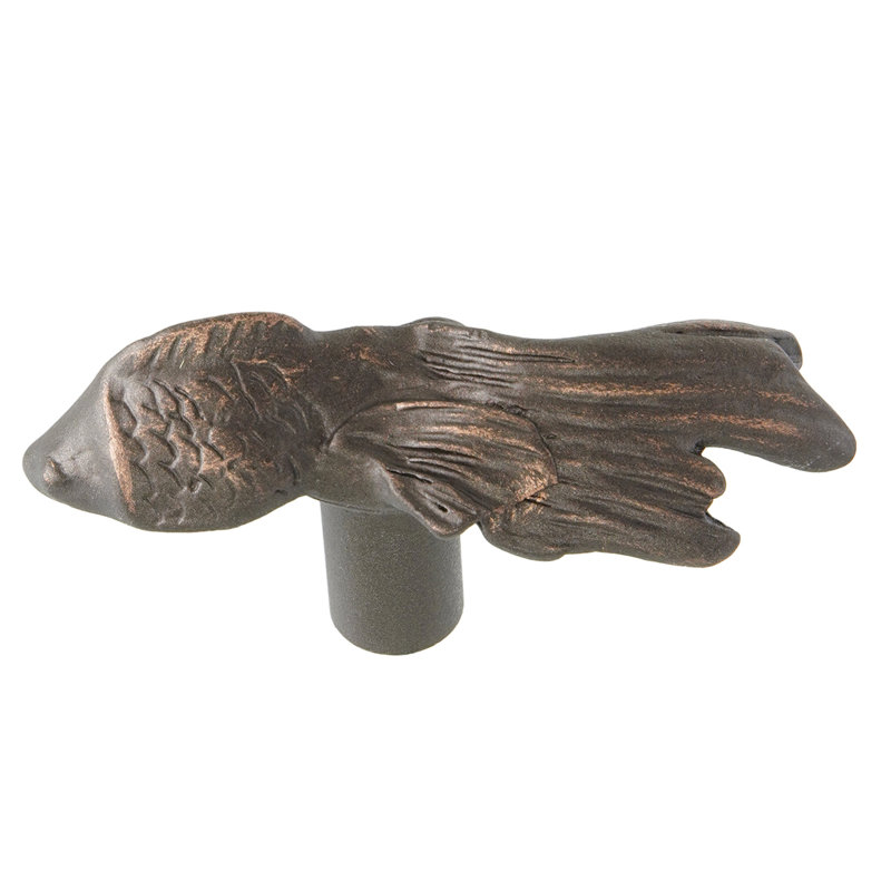 Lily Pads koi fish knob in finish Satin Gold, Oil Rub Bronze