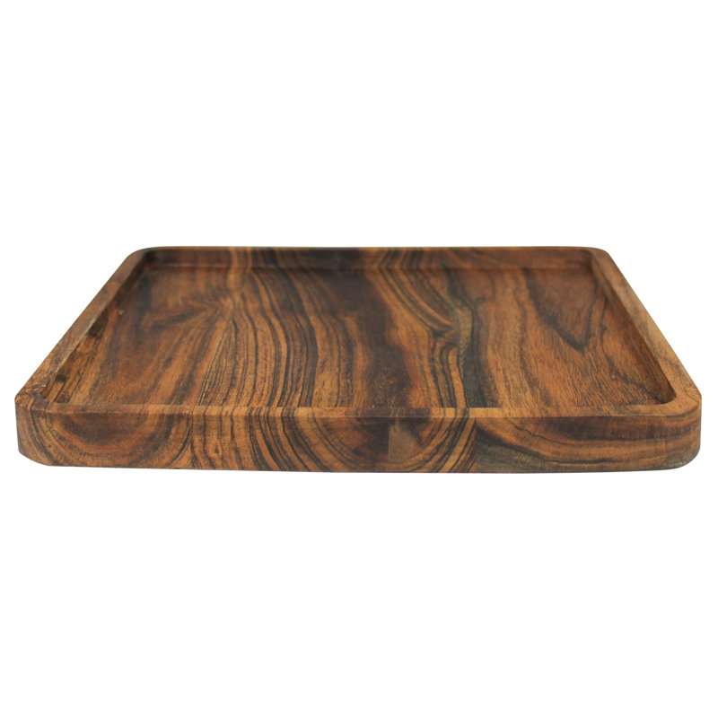 Ilmira Square Acacia Wood Tray , 1.25" H x 12.25" W x 12.25" D