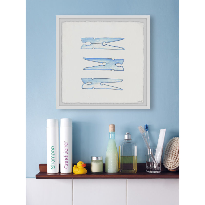 Clothespins - Single Picture Frame Print, 45cm H x 45cm W x 3.81cm D