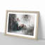 White Horse Rearing in a Winter Forest - Picture Frame Painting Print-56739375-56739376