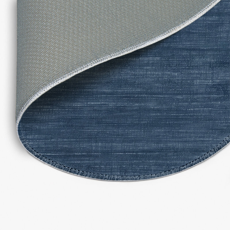 Tapis d'intérieur et extérieur gris uni, Rond 5 pi