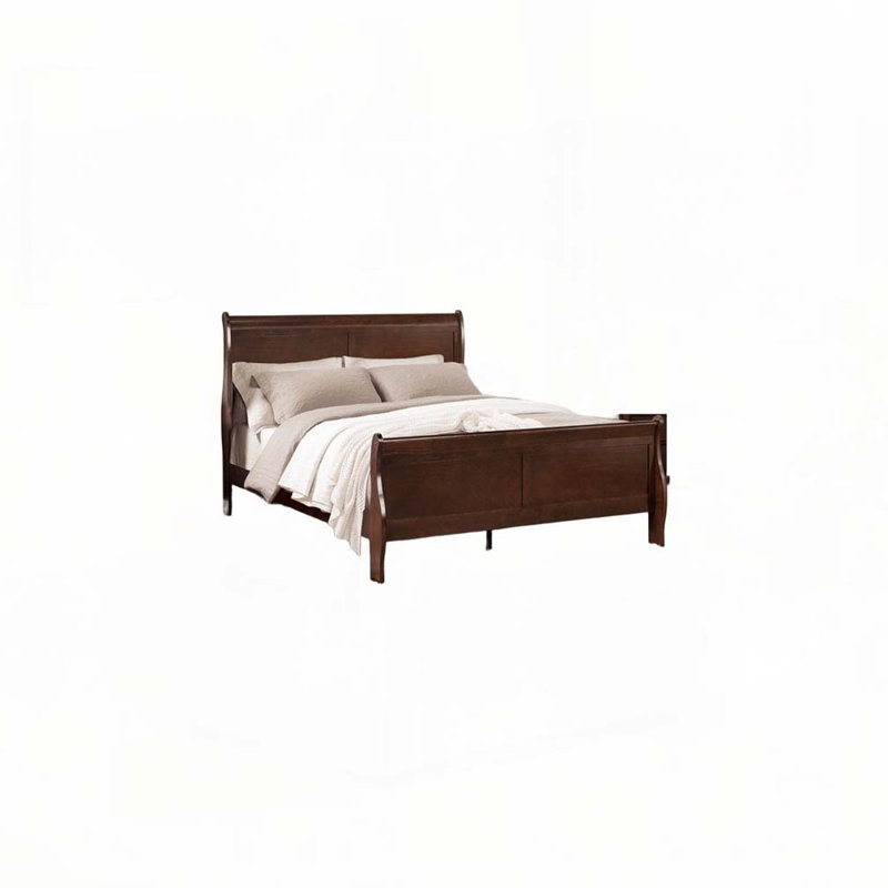 Lit-bateau en bois, Cerisier, Grand lit