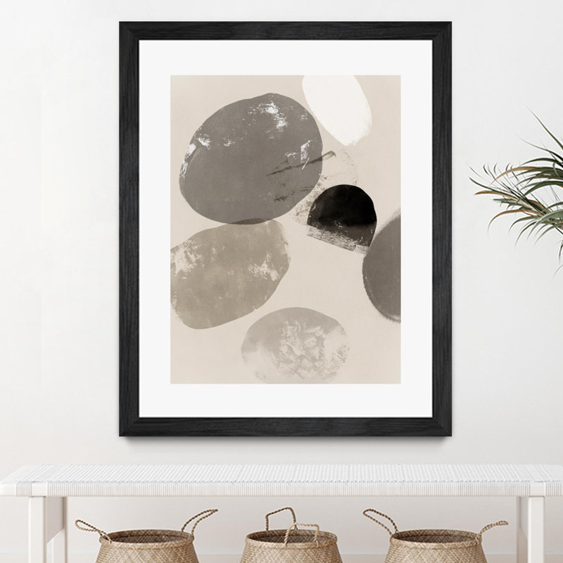 Floating Rocks Ii '' mat et encadré, Noir, L 24 po x H 32 po