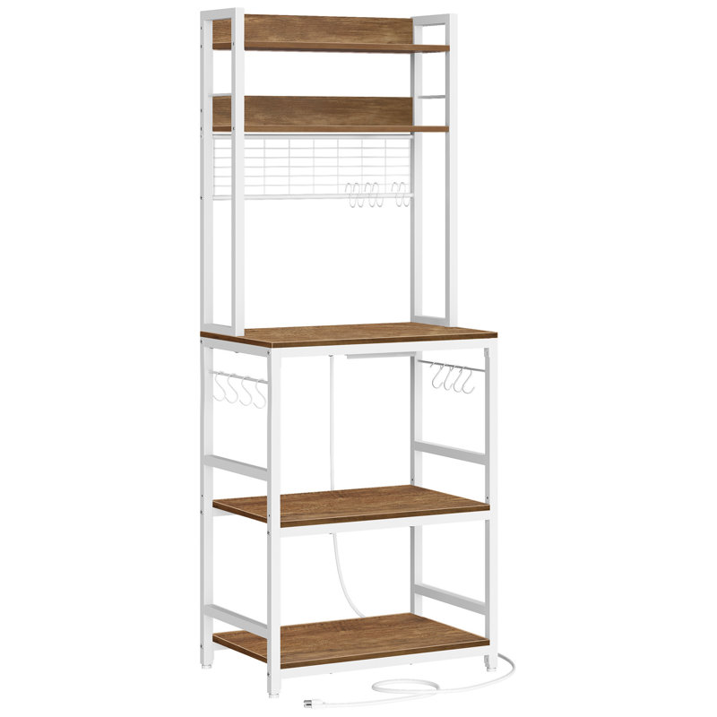 Akeelah 24" Metal Baker's Rack, Brown/White