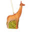 Ornement de Noël en verre 5 po girafe orange et herbe verte