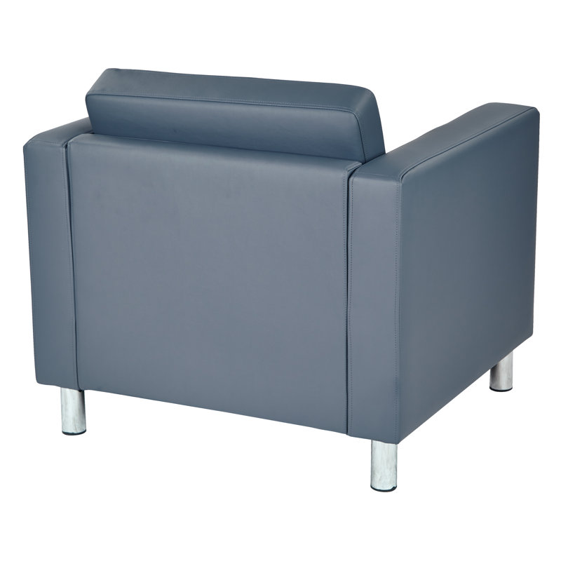 Desantiago Upholstered Armchair, Antimicrobial Blue Faux Leather